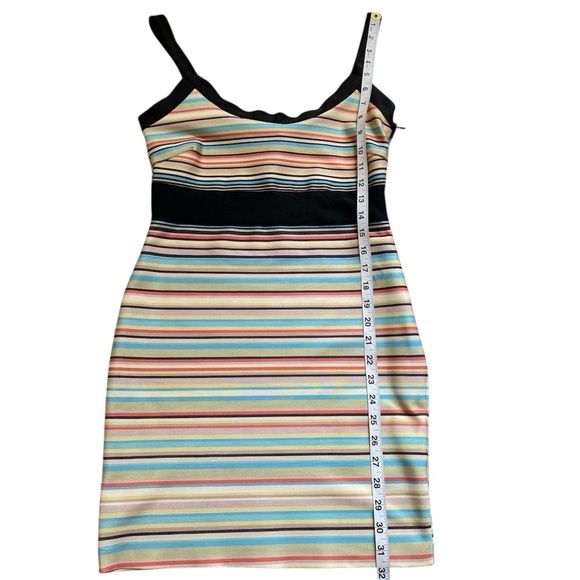 Wow Couture Bandage BodyCon Multicolored Striped Mini Dress Women’s Size Medium - Picture 10 of 11